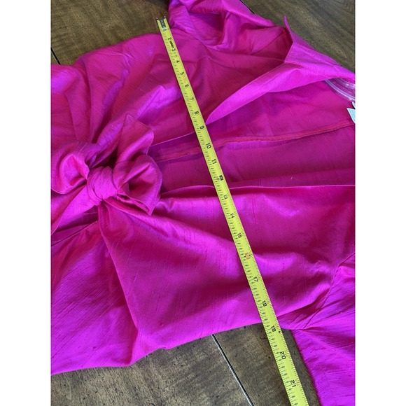 3 Sisters 100% Silk Bow‎ Front Women Barbie Pink Chic Valentine's day Medium Top - Picture 6 of 7